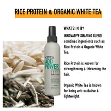 Load image into Gallery viewer, KMS Add Power Thickening Spray is a thermal protector with light hold that makes fine hair look and feel noticeably thicker.  Formulated with TRIFinity Technology and enriched with rice protein and organic white tea extract to protect, strengthen and thicken hair. Provides heat protection up to 390°F.