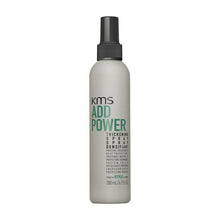 Load image into Gallery viewer, KMS Add Power Thickening Spray is a thermal protector with light hold that makes fine hair look and feel noticeably thicker.  Formulated with TRIFinity Technology and enriched with rice protein and organic white tea extract to protect, strengthen and thicken hair. Provides heat protection up to 390°F.
