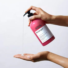Load image into Gallery viewer, L'Oreal Professional Pro Longer Shampoo A hair thickening shampoo formulated with exclusive technology that reduces the appearance of split ends for visibly longer, more volumnious, and healthier-looking hair. Hair Texture: Straight, Wavy, and Curly Hair Type: Fine Hair Concerns: - Thinning - Volumizing - Damage, Split Ends, and Breakage