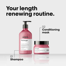 Load image into Gallery viewer, L'Oreal Professional Pro Longer Mask A weekly deep treatment hair mask infused with exclusive technology, that strengthens and thickens split ends to reduce the appearance of breakage. Hair Texture: Straight, Wavy, and Curly Hair Type: Fine Hair Concerns: - Thinning - Volumizing - Damage, Split Ends, and Breakage
