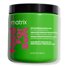 Load image into Gallery viewer, Matrix Food For Soft Rich Hydrating Treatment Mask infused with avocado oil + hyaluronic acid, replenishes hydration in even the driest & most porous hair, making it ideal for every wash.