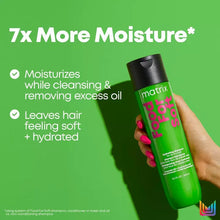 Load image into Gallery viewer, Matrix Food For Soft Hydrating Shampoo targets dry hair and instantly transforms it for touchably soft results, providing 7x more moisture for up to 72 hours when used as a system of Food For Soft Shampoo, Conditioner, or Mask & Oil vs non-conditioning shampoo.