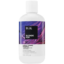 Load image into Gallery viewer, Instantly neutralize brass, soften strands, moisturize, and add shine with this blonde-enhancing shampoo. Treat blonde and highlighted hair to the ultimate balance between color-toning pigments and essential moisture for 7x reduced brassiness and a brighter, more vibrant look. Boosted with violet pigment, purple rice, and moisture-rich squalane to restore essential moisture, brilliance, and shine.