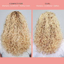 Load image into Gallery viewer, living proof curl definer Curls don't have to be complicated. Treat textured hair to a conditioning styler that defines and conditions curls from root to tip. It's powered by our Healthy Curl Complex for bouncy, shiny, frizz-free curls. (No curveballs.) Leaves curls stronger and more defined The Curl System* provides 90% frizz control Forms curl groupings that stay intact root to tip Improves the definition of your curl