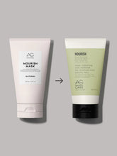 Load image into Gallery viewer, AG Nourish Snow Mushroom Moisture Mask Snow mushroom delivers intense hydration while superfoods such as mango, chia, and avocado oils are blended in a rich, creamy shea butter base that restores dryness and brittleness resulting in shinier, more luxurious hair