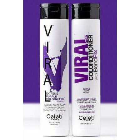 Celeb Vivid Viral Duo colour depositing shampoo and conditioner purple