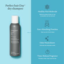 Load image into Gallery viewer, Living Proof Perfect Hair Day Dry Shampoo refeshed hair from oil, sweat. add volume and Odor neutralizers eliminate unwanted smells, and a time-release fragrance releases a light, refreshing, long-lasting scent.