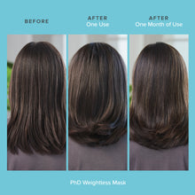 Load image into Gallery viewer, Living Proof Weightless mask how to use After shampooing, apply generously from roots to ends, leave on for five minutes. Rinse. Use 1-2 times per week as needed as a conditioner replacement.