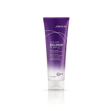 Load image into Gallery viewer, FOR BLONDE & SILVER HAIR COLOR BALANCE PURPLE CONDITIONER Mellow the yellow and banish dryness on highlighted blonde, silvery gray, and Ombré looks with this instant, neutralizing conditioner for color-treated hair; it hydrates beautifully while kicking brassy tones to the curb. Counteracting the unwanted warmth, powerful ingredients strengthen/protect hair from the elements, leaving it cool, manageable, shiny, and easy to style.