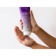Load image into Gallery viewer, FOR BLONDE & SILVER HAIR COLOR BALANCE PURPLE CONDITIONER Mellow the yellow and banish dryness on highlighted blonde, silvery gray, and Ombré looks with this instant, neutralizing conditioner for color-treated hair; it hydrates beautifully while kicking brassy tones to the curb. Counteracting the unwanted warmth, powerful ingredients strengthen/protect hair from the elements, leaving it cool, manageable, shiny, and easy to style.
