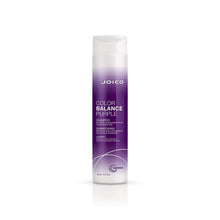 Load image into Gallery viewer, FOR BLONDE & SILVER HAIR COLOR BALANCE PURPLE SHAMPOO When blonde hair loses its cool, reach for this instant, corrective shampoo for color-treated hair that ditches unwanted yellow tones. The unique formula -- designed to preserve highlighted, icy blondes, silvery grays, ombré, and balayage looks, while safeguarding the vibrancy of color-treated hair – banishes brassy warmth, shields hair from the elements, and boosts shine and strength.