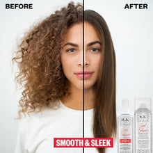 Load image into Gallery viewer, prep spray is the first step in any hair routine. It gently detangles, controls frizz for up to 24 hours, protects against heat and adds shine. Its weightless formula primes the hair for any styler—leaving it smooth, shiny and frizz-free. A multi-tasking, IGK Good Behavior hair prep spray that detangles, protects against heat, controls frizz, enhances shine. Great for straight, wavy, curly, and coily hair. It is safe for color-treated and fine, medium to thick, and coarse texture hair.