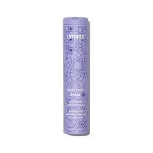 Load image into Gallery viewer, Amika Bust Your Brass Blonde Purple Shampoo A purple shampoo that neutralizes orange, brassy tones in blonde, gray, and silver hair for bright, cool-toned results. Hair Type: Straight, Wavy, Curly, and Coily Hair Texture: Fine, Medium, and Thick