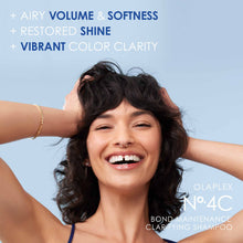 Load image into Gallery viewer, Clarifying System removes damaging product buildup, excess oil, hard water minerals, chlorine, and even heavy metals and pollution. It’s sulfate-free and pH balanced to maintain hydration. OLAPLEX shampoo