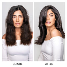 Load image into Gallery viewer, ntensive hydrating and moisturizing leave-in hair treatment that instantly turns dull, dry, dehydrated hair to silk. Hair Type: Straight, Wavy, Curly, and Coily Hair Texture: Medium and Thick Hair Concerns: - Dryness - Heat Protection - Straightening/Smoothing