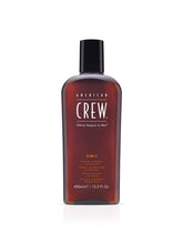 Load image into Gallery viewer, American Crew 3-in-1 Shampoo has a formula with a triple action that acts as a shampoo, a hair and even beard conditioner and as a body wash. In this sense, this product makes the whole bathing process much more practical and faster since with just one product you can make your hair, beard and body cleaner and refreshed.