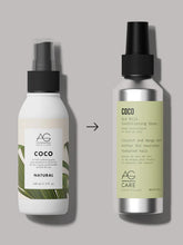 Load image into Gallery viewer, AG Coco Nut Milk Conditioning Spray. Detangle, strengthen and hydrate hair, helping it feel soft and manageable with this silicone-free conditioning spray infused with coconut, macadamia extract and mango seed butter. Ideal for medium to thick hair types or those prone to knots