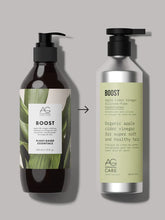 Load image into Gallery viewer, Boost Apple Cider Vinega Conditioner Formulated with over 98% plant-based and naturally-derived ingredients, AG’s Boost conditioner combines coconut oil, mango seed butter, rapeseed oil