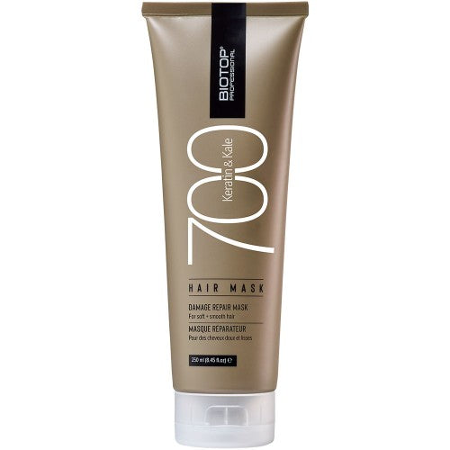 700 Keratin & Kale Hair Mask is enriched with Keratin protein, Kale Extract, Provitamin B5, & Vitamin E to restore strength, smoothness and overall hair health to damaged, chemically processed or course & frizzy hair. This deep treatment replenishes depleted proteins and oils to help repair, smooth, soften and strengthen the hair follicle, leaving hair healthy, shiny and protected against future breakage.