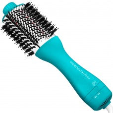 The Moroccanoil Effortless Style 4-in-1 Blow-Dryer Brush. Designed with all hair types in mind—from curly to straight—this innovative hairstyling tool lets you achieve salon-quality looks with utmost ease. It combines the benefits of a round brush, blow-dryer, straightener, and cluring iron.

The unique oval-shaped brush design features 360° airflow to help smooth strands, while the round edges create volume and add shape to the hair.