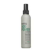 Load image into Gallery viewer, KMS Add Power Thickening Spray is a thermal protector with light hold that makes fine hair look and feel noticeably thicker.  Formulated with TRIFinity Technology and enriched with rice protein and organic white tea extract to protect, strengthen and thicken hair. Provides heat protection up to 390°F.
