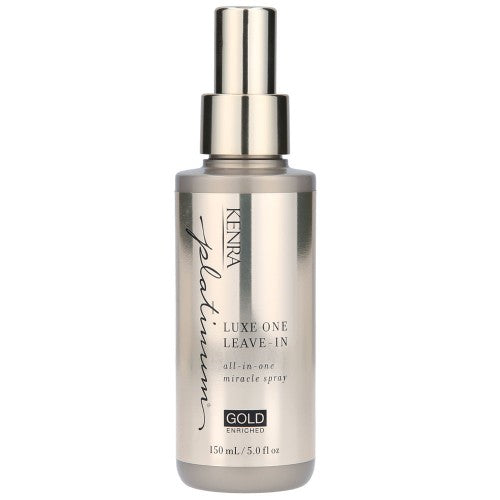 Kenra Platinum Luxe One Leave-In is an all-in-one miracle spray enriched with precious gold for opulent slip and lustrous shine. Protect against thermal damage and revitalize any hair type for healthy looking hair. The result is incredible manageability and smoothness, leaving hair stunningly silky to the touch