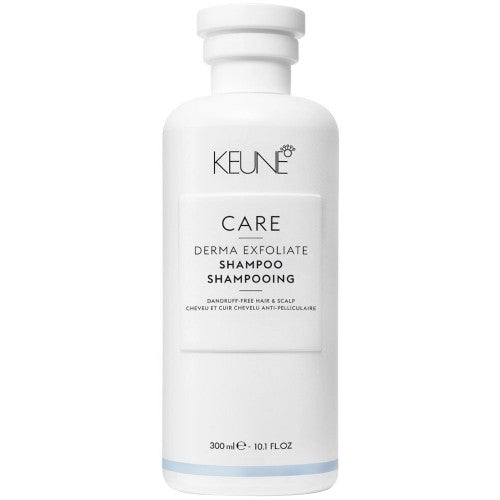 Keune-Care-Derma-Exfoliate-Shampoo So long dandruff! Not all flakes are created equal. Flakiness can have many different causes: allergies, sensitivity or a dry scalp. But it could be dandruff! But don’t fret. Care Derma Exfoliate by Keune is here to help. The Keune Care Derma Exfoliate Shampoo contains octopirox, which halts excessive flaking and clears away visible dandruff