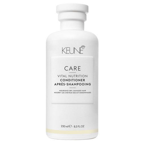 Keune-Care-Vita-Nutrition-Conditioner Nutrition is perfect if your hair is in need of some serious TLC. Active ingredients moisturize the inner hair structure while forming a barrier around damaged areas, restoring and revitalizing stressed strands. Your hair is also protected from dehydration, environmental damages and harmful UV rays. Smooth, soft, shiny and beautiful hair? It’s within your grasp.

A creamy conditioner that re-energizes dull, lifeless hair. The smoothing formula detangles and adds shine.