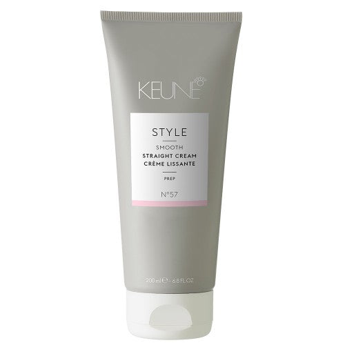 Keune-Style-Smooth-Straight-Cream This heat-activated cream smooths curly and frizzy hair between shampoos. It's perfect for wavy and curly hair. Provides straight and disciplined hair with more shine.