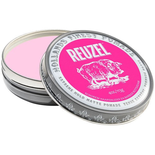 Reuzel Pink Extreme Hold Matte Pomade 4oz