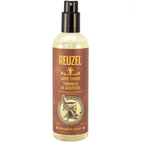 Reuzel Surf Tonic adds grip and volume that exaggerates the hair’s natural texture, leaving hair with a matte finish. 