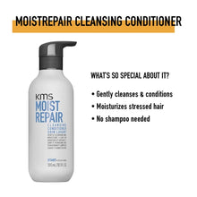 Load image into Gallery viewer, KMS MOISTREPAIR Cleansing Conditioner gently cleanses and conditions, moisturizing stressed hair. No shampoo needed.
