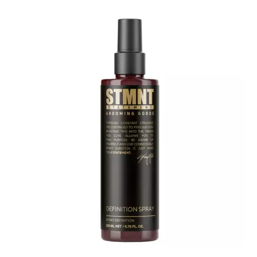 STMNT Definition Spray, HOW TO WORK IT Spray onto damp hair before blow-drying and distribute using fingers or a brush. Alternatively, allow hair to air-dry for defined texture.