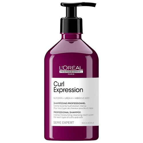 L'Oreal Professional Curl Expression Hydrating Shampoo A paraben- and sulfate-free shampoo that gently removes buildup and deeply moisturizes 2A-4C, wavy to coily curl patterns with a long-lasting boost of hydration.
