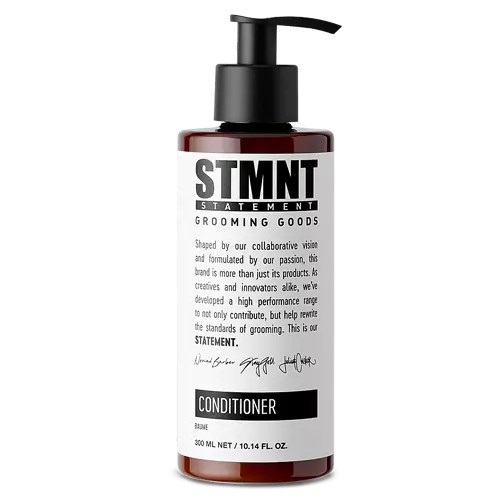 STMNT Conditioner Prepares the hair for cut or styling Moisturising formula with activated charcoal for hair and beard Restores shine and softens the hair surface Helps to protect against blow-dry damage With menthol for that extra fresh feeling Free from sili
