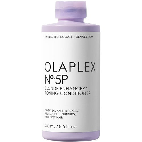 No.5P Blonde Enhancer™ Toning Conditioner is not just another purple conditioner. This nourishing, root-to-tip formula locks in high-def brightness and neutralizes yellow, brassy tones as it hydrates without weighing hair down. OLAPLEX Bond Building Technology™ strengthens blonde and grey hair.
