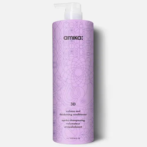 amika 3D volume and thickening conditioner A weightless conditioner that plumps from root to tip with a patented blend of ingredients designed to stimulate hair follicle regeneration. Hair Type: Straight, Wavy, Curly, and Coily Hair Texture: Fine Hair Concerns: Dryness, Frizz, and Heat Protection