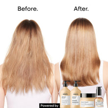 Load image into Gallery viewer, Loreal Professional Absolut Repair Shampoo A moisturizing shampoo formulated with quinoa and proteins that gently cleanses, deeply nourishes, and strengthens dry hair. Hair Texture: Straight, Wavy, Curly, and Coily Hair Type: Medium and Thick Hair Concerns: - Dryness - Shine - Damage, Split Ends, and Breakage
