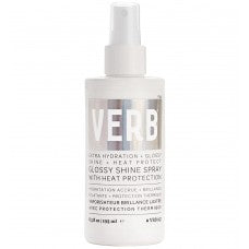 Verb Glossy Shine Spray With Heat Protection - Style as usual, shine that’s exceptional. This multitasking shine spray leaves hair feeling hydrated with a glass-like shine while protecting hair up to 428 F/220 C.