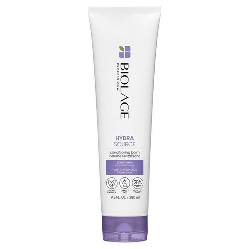 Hydrasource Conditioning Balm Dry hair is often difficult to detangle, lacking softness and shine. Inspired by the aloe plant that never seems to dry, Biolage HYDRASOURCE Conditioner helps optimize moisture balance for healthy looking hai