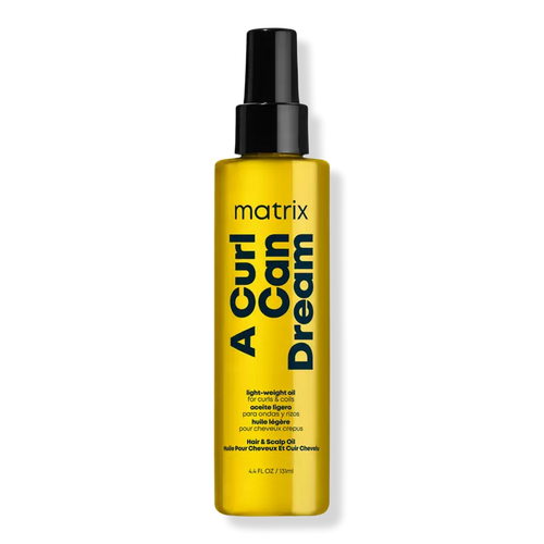 Matrix A Curl Can Dream Lightweight Oil is for curls and coils and infused with sunflower seed oil. This is the perfect finisher to separate out curls and add shine.