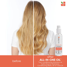 Load image into Gallery viewer, Biolage All In One Multi-benefit formula that can be used to smooth, detangle, and control frizz. Multi-use formula that can be used as a pre-shampoo, leave-in, and overnight treatment. Provides shine and softness for an easy manageable finish.
