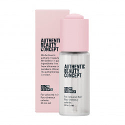 Authentic Beauty Concept  The Glow Essence, when combined with Mask, intensifies nourishment • Performance driven vegan formulas free from micro plastics, mineral oil, parabens & silicones WHAT IT DOES • Crambe Abyssinica Seed Oil and Dicaprylyl Carbonate intensify the care and shine adding effect of the treatment