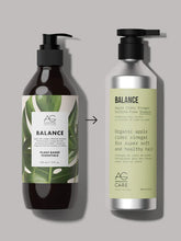 Load image into Gallery viewer, AG’s Balance sulfate-free shampoo gently cleanses the hair and scalp. Organic apple cider vinegar naturally closes the hair cuticle for additional shine
