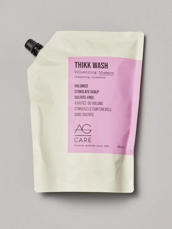 AG Thikk Wash Volumizing Shampoo Thikk Wash’s weightless formulation effectively boosts volume in fine to medium hair by using an abundance of body building panthenol, keratin and silk proteins