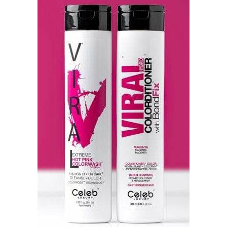 Celeb Vivid Viral Duo colour depositing shampoo and conditioner pink 