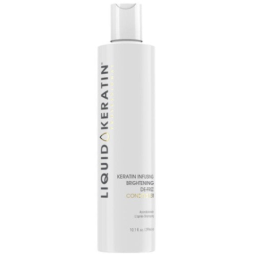 Liquid Keratin Infusing Deep De-Frizz Conditioner hydrates and conditions hair while it replenishing keratin protein, restoring strength, shine, and softness. Moisturizes as it protects hair from sun damage, leaving even frizzy hair silky smooth. Developed for all hair types and suitable for chemically treated hair. 