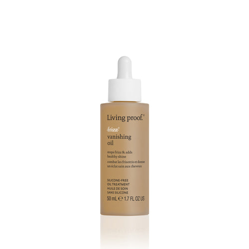 Living Proof No Frizz Vanishing oil A silicone-free, lightweight, fast-absorbing oil that provides frizz protection and hydration for smooth, shiny, healthy-feeling hair. Fast absorbing and enhances shine Hydrates and smooths hair Provides frizz protection Mimics hair's natural oils
