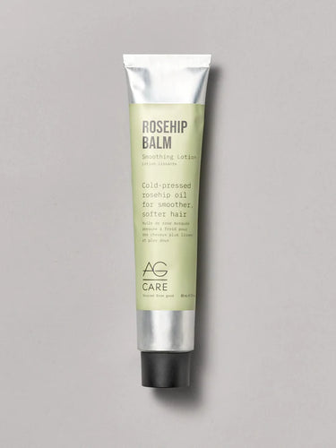 AG Rosehip Balm Hair Dry Lotion Smooth and nourish hair to help prevent dryness, split ends and breakage with cold-pressed rosehip oil in this silicone-free, lightweight lotion that is over 98% plant-based and naturally derived. 