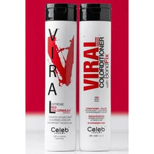 Load image into Gallery viewer, Celeb Vivid Viral Duo colour depositing shampoo and conditioner red 
